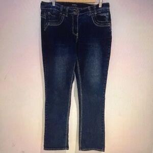 Penningtons Woman Straight Fit Stretch Blue Denim Jeans Size 14